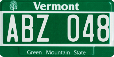 VT license plate ABZ048