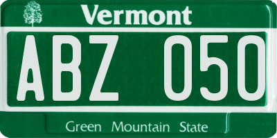 VT license plate ABZ050