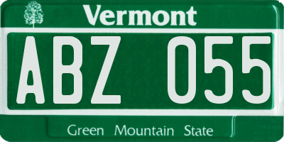 VT license plate ABZ055