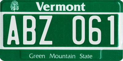 VT license plate ABZ061