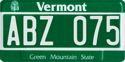 VT license plate ABZ075