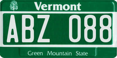 VT license plate ABZ088