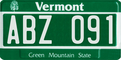 VT license plate ABZ091