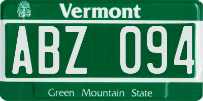 VT license plate ABZ094