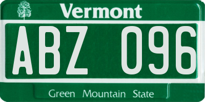 VT license plate ABZ096