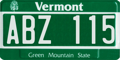 VT license plate ABZ115