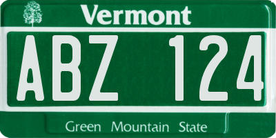 VT license plate ABZ124