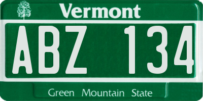 VT license plate ABZ134