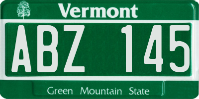 VT license plate ABZ145