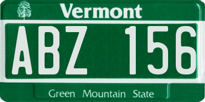 VT license plate ABZ156