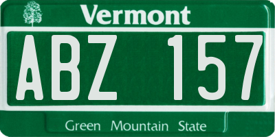 VT license plate ABZ157