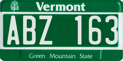 VT license plate ABZ163