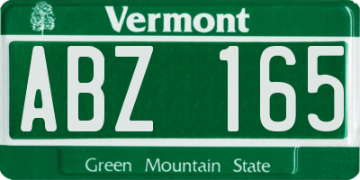 VT license plate ABZ165