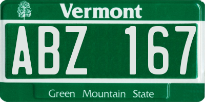 VT license plate ABZ167