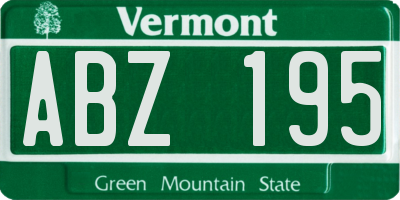 VT license plate ABZ195