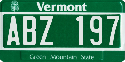 VT license plate ABZ197