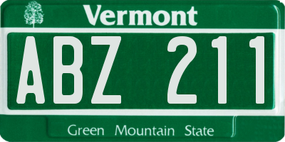 VT license plate ABZ211