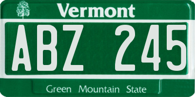 VT license plate ABZ245