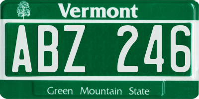 VT license plate ABZ246