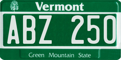 VT license plate ABZ250