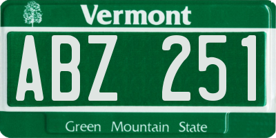 VT license plate ABZ251
