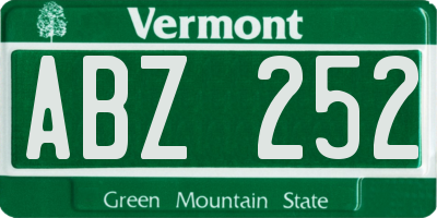 VT license plate ABZ252
