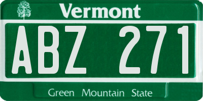 VT license plate ABZ271