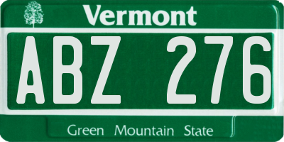 VT license plate ABZ276