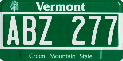 VT license plate ABZ277