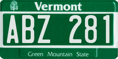 VT license plate ABZ281