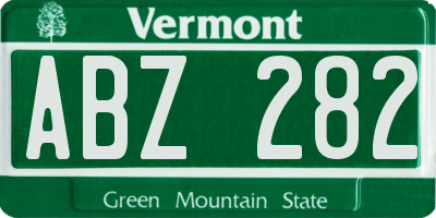 VT license plate ABZ282