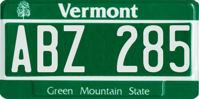 VT license plate ABZ285