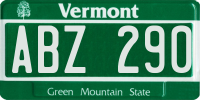 VT license plate ABZ290