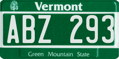 VT license plate ABZ293