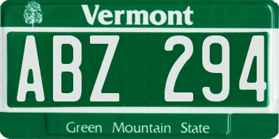 VT license plate ABZ294