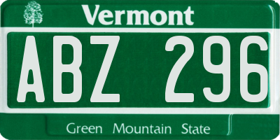 VT license plate ABZ296