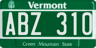 VT license plate ABZ310