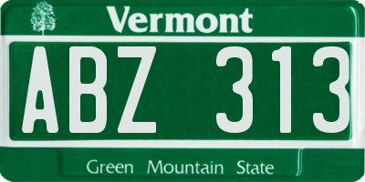 VT license plate ABZ313