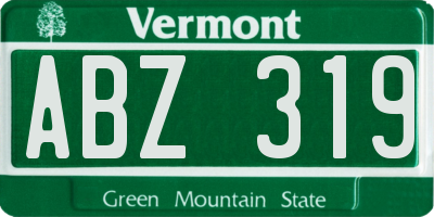 VT license plate ABZ319