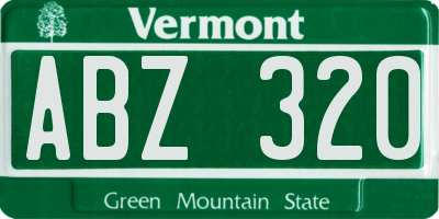 VT license plate ABZ320