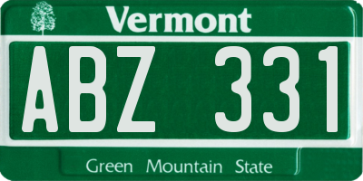 VT license plate ABZ331