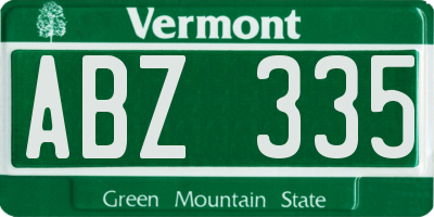 VT license plate ABZ335