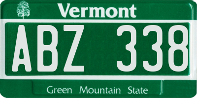 VT license plate ABZ338