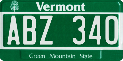 VT license plate ABZ340