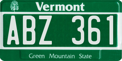 VT license plate ABZ361