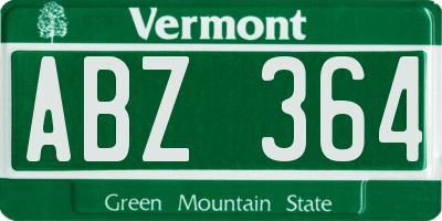 VT license plate ABZ364