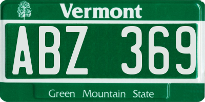 VT license plate ABZ369