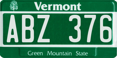 VT license plate ABZ376