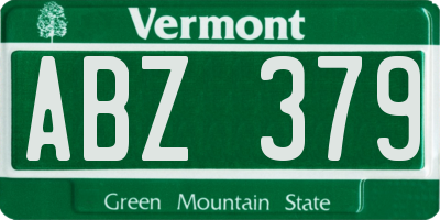 VT license plate ABZ379