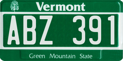 VT license plate ABZ391